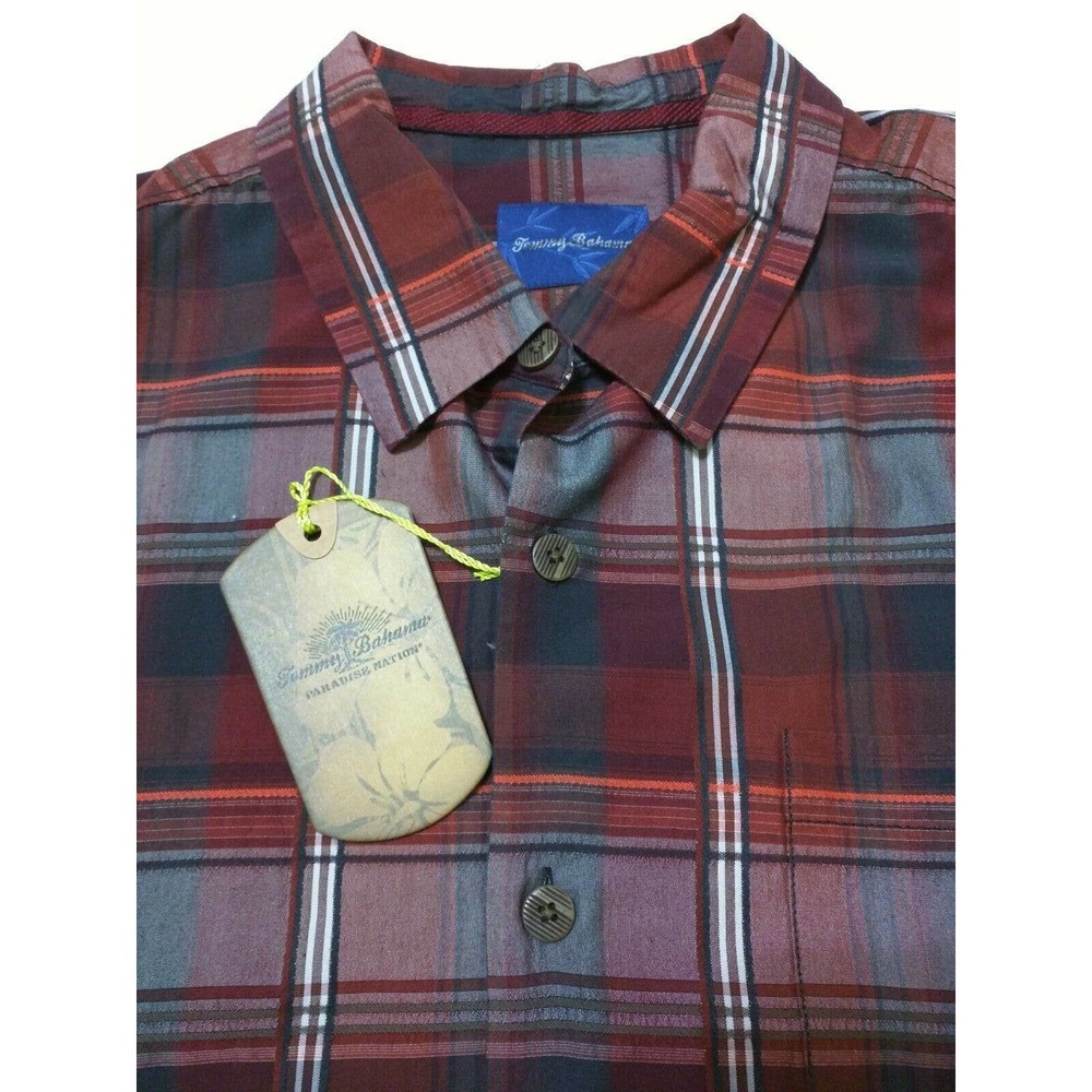 Tommy Bahama PALACE PLAID SILK TOP SHIRT Washable